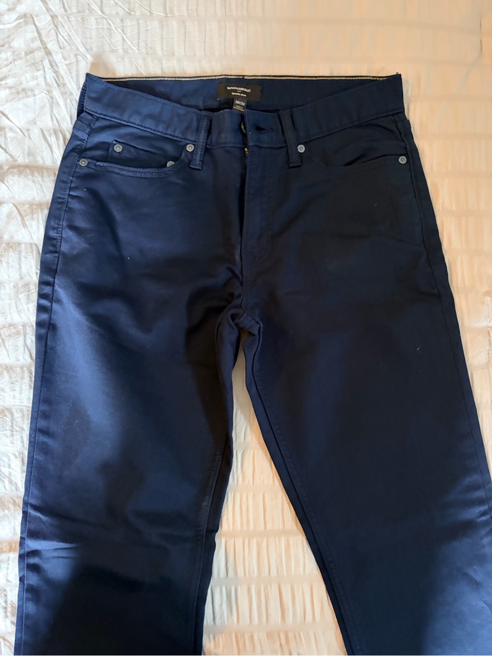 Men's Navy Slim Straight Pants